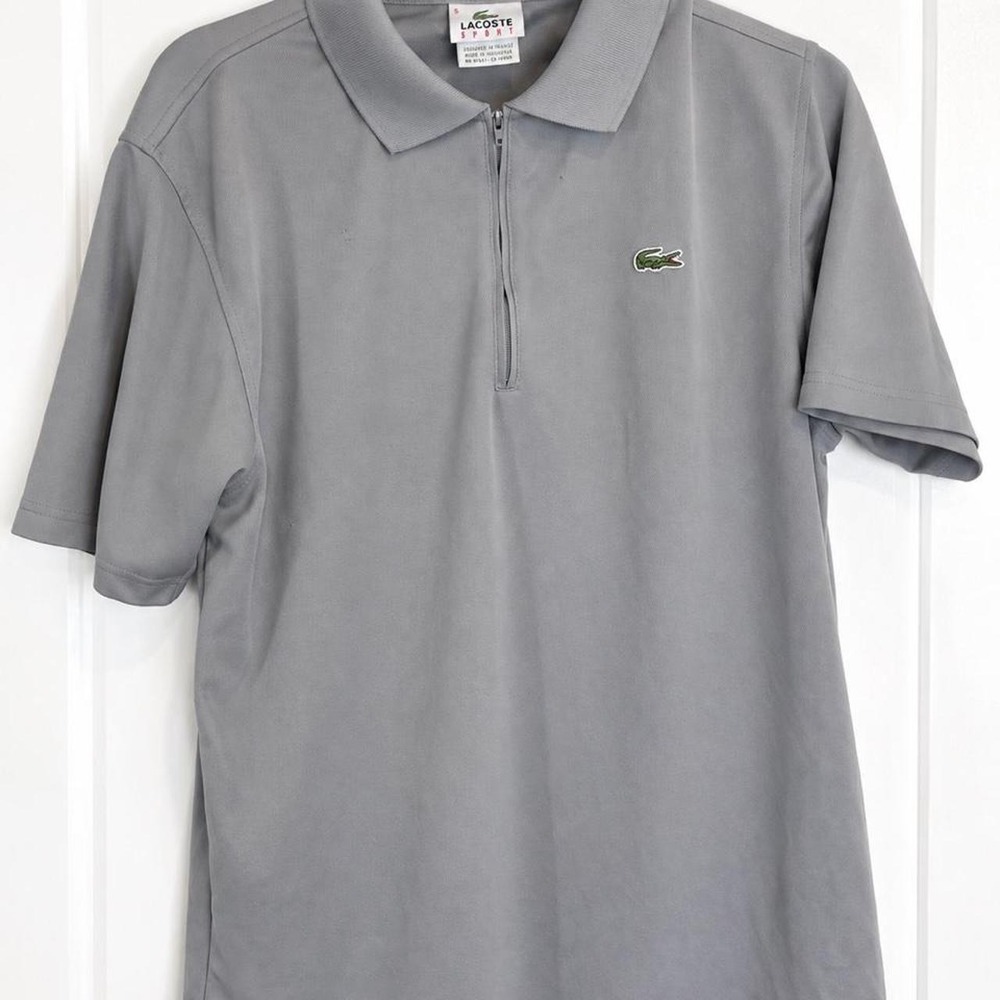 Lacoste Sport Gray Zip Polo — Men's Size 5 / L